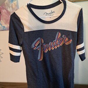 Fender Lucky Brand Raglan Graphic Baseball Tee T-shirt